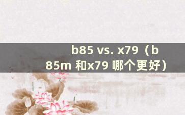 b85 vs. x79（b85m 和x79 哪个更好）